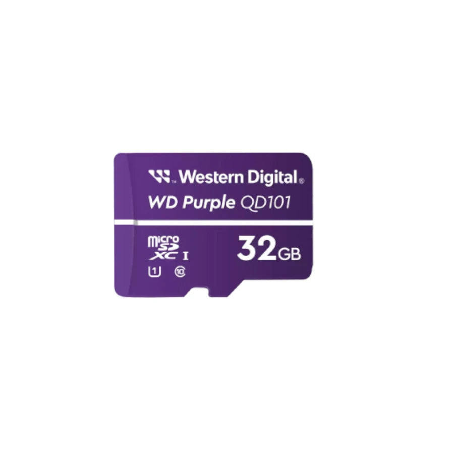 Memoria Micro SD Western Digital Purple WDD32G1P0C 32 GB Micro SC QD101- 1UHS Clase 10 para videovigilancia.