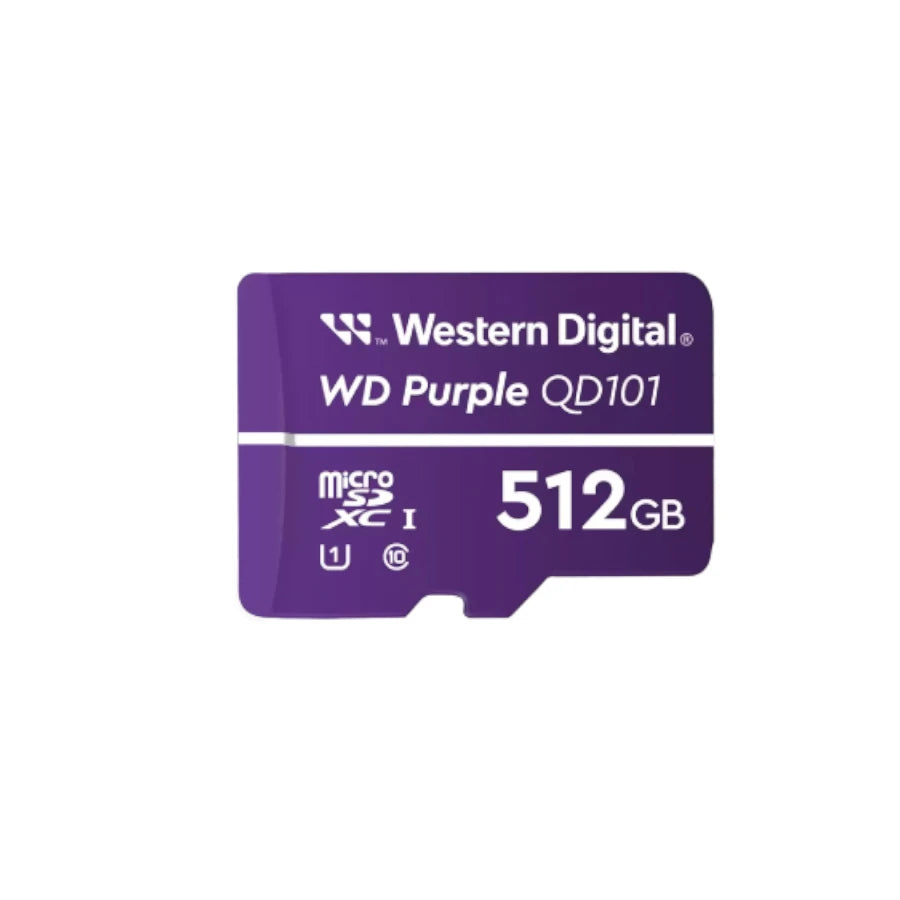 Memoria Micro SD Western Digital Purple WDD512G1P0C 512 GB Micro SC QD101 1UHS Clase 10 para videovigilancia.