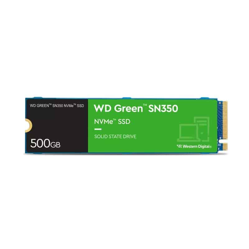 Unidad De Estado Solido SSD Interno Western Digital Green SN350 500GB M.2 2280 PCIe 3.0 NVMe Lect 2400/1500 MBs para PC y Lap