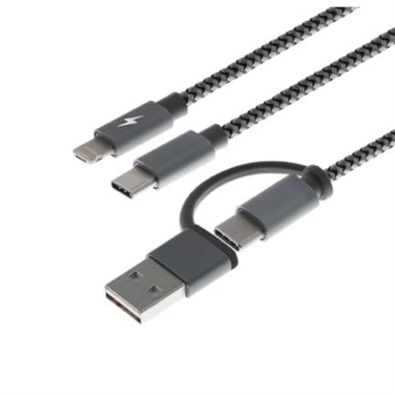 Cable multifuncional para carga 5 en 1 XTech XTC-560 - USB A o C a  Micro USB- Lightning o tipo C