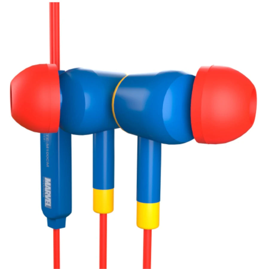 Audifonos XTech Cableados 3.5mm Capitan Marvel XTE-M100CM - Factor de forma  Intraaural - Color  Rojo y azul