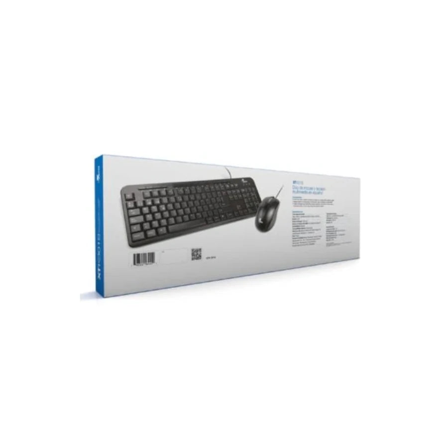 Combo teclado multimedia y mouse espaÃ±ol cableados XTech XTK-301S - Color Negro