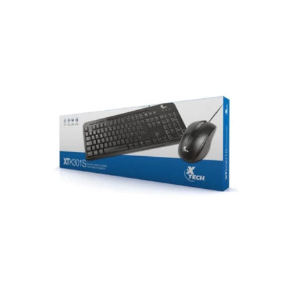Combo teclado multimedia y mouse espaÃ±ol cableados XTech XTK-301S - Color Negro