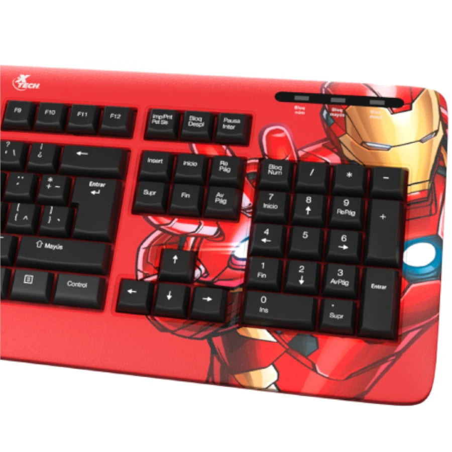 Teclado XTech Full Size Capitan America Marvel XTech XTK-M401CA - Teclas multimedia - EspaÃ±ol - Conexion USB