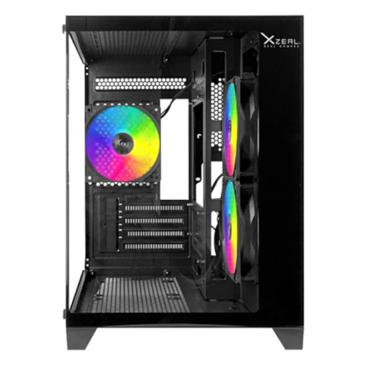 Gabinete Xzeal Panzer II Cubo M-ATX/ITX 2xUSB1.0 + 1x USB3.0 + 3.5 mm + 3 Fans ARGB Negro