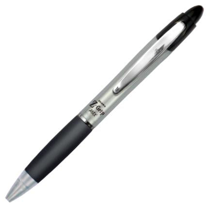 Bolígrafo Zebra Z-Grip Max Retráctil Punto Mediano 1.0mm Color Negro C/12 Pzas