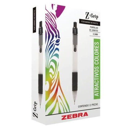 Lapicero Zebra -Grip Negro 0.5 Caja Con 12 Pzas