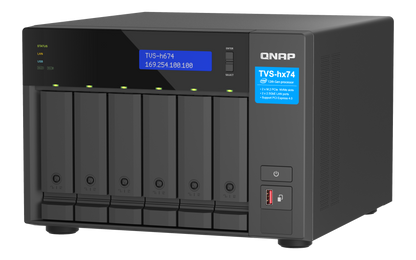 Unidad NAS QNAP TVS-h674 de 6 Bahias Intel Core i5 12400 hasta 4.4 GHz 32GB DDR4 2.5 GbE No incluye Discos
