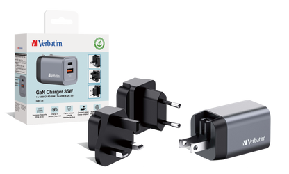 Cargador Verbatim de pared GaN - 2 puertos 35 W