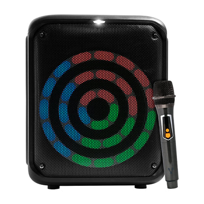 BAFLE VORAGO KSP-350 NEGRO 8" 30WATTS RMS TECNOLOGIA DSP / USB / MSD/ 3.5MM /  RECARGABLE / TWS BT 5HRS CARGA USB TIPO C / MICROFONO INALAMBRICO