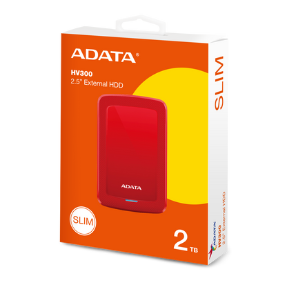 Disco Duro Externo Adata 2TB HV300 2.5" USB 3.1 Rojo