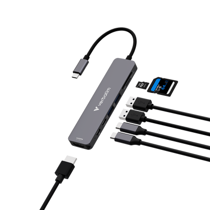 Hub Verbatim Multipuerto USB-C - 7 puertos 100W
