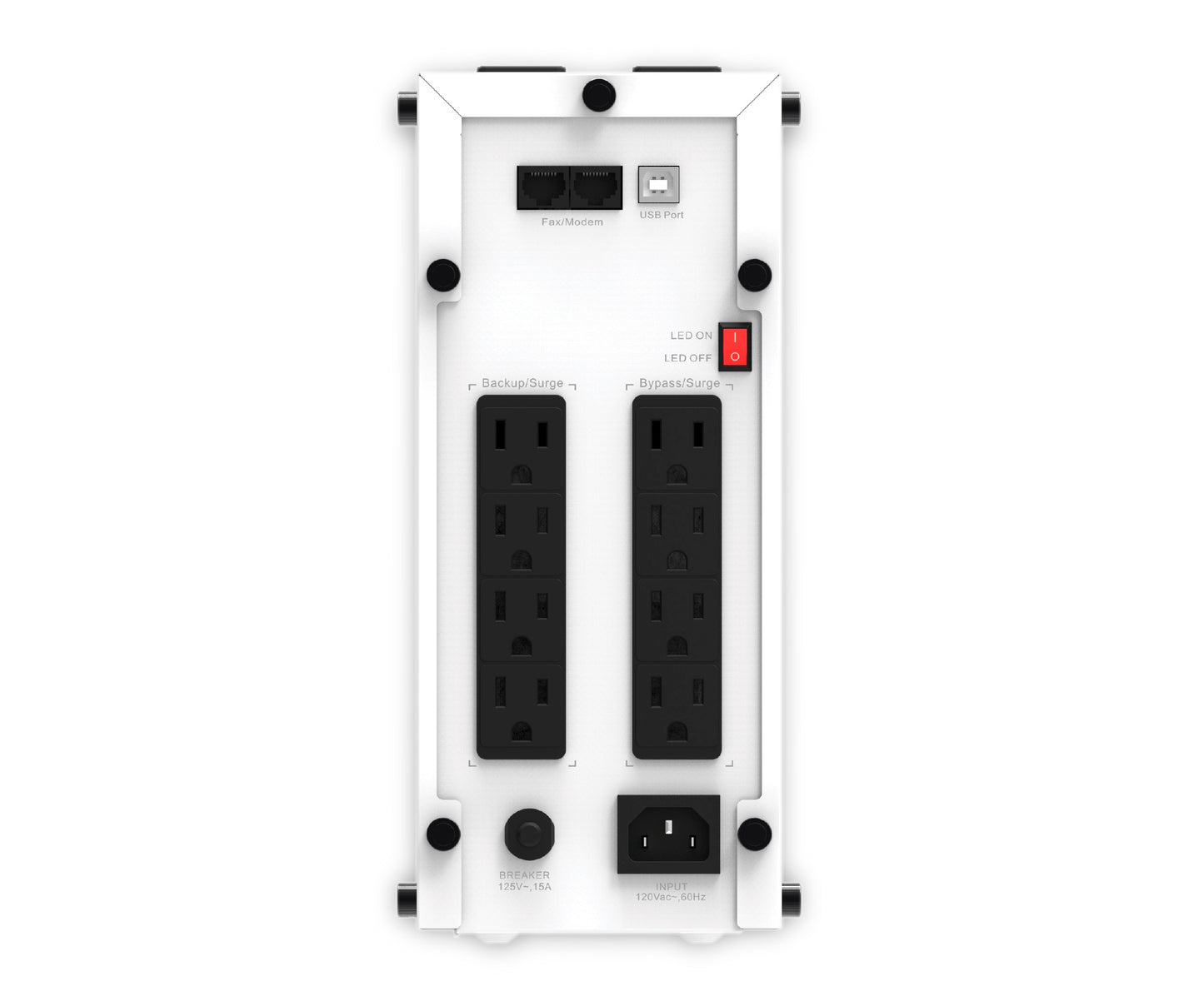 UPS CDP No Break GSMART1516 1500VA/900W Smart AVR Puertodecarga USB(8 USB-A y 2 USB-C) Luz RGB LCD 120Vac