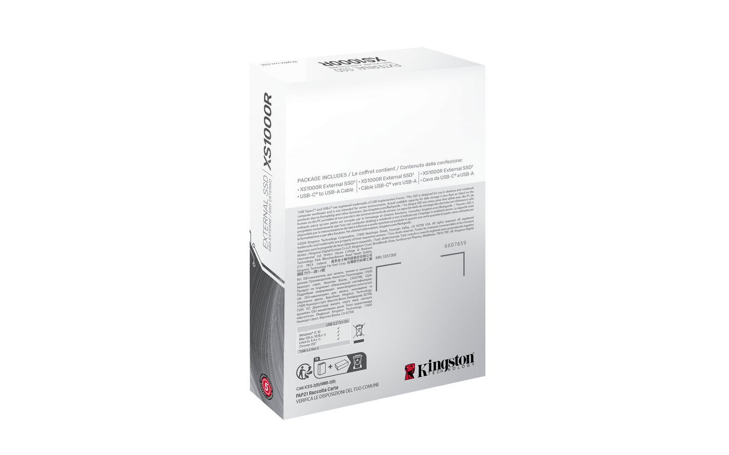 Unidad de Estado Solido SSD Externo Kingston XS1000 1TB USB Color Rojo