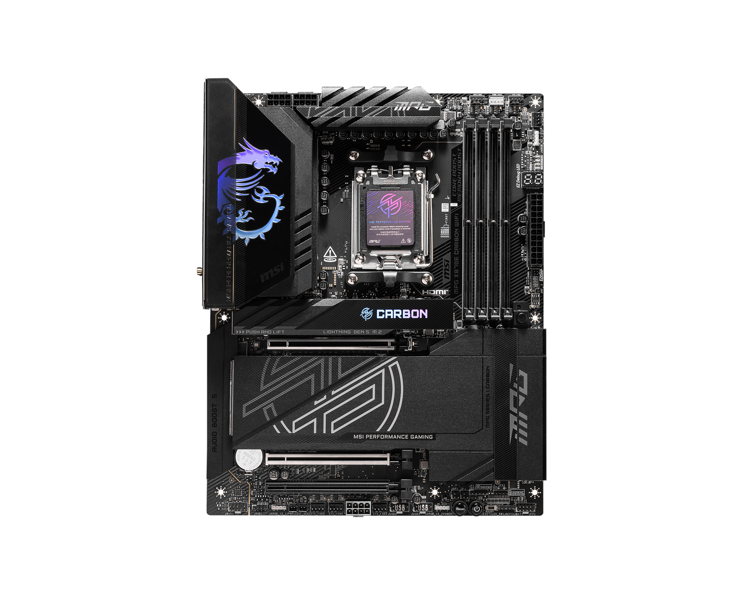 Tarjeta Madre MSI MPG X870E CARBON WIFI ATX Socket AM5 AMD X870E 256GB DDR5 HDMI/DP para AMD