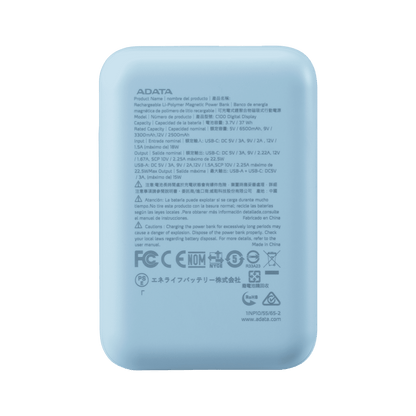 Power Bank Adata 10000mAh Digital PC10022 Azul