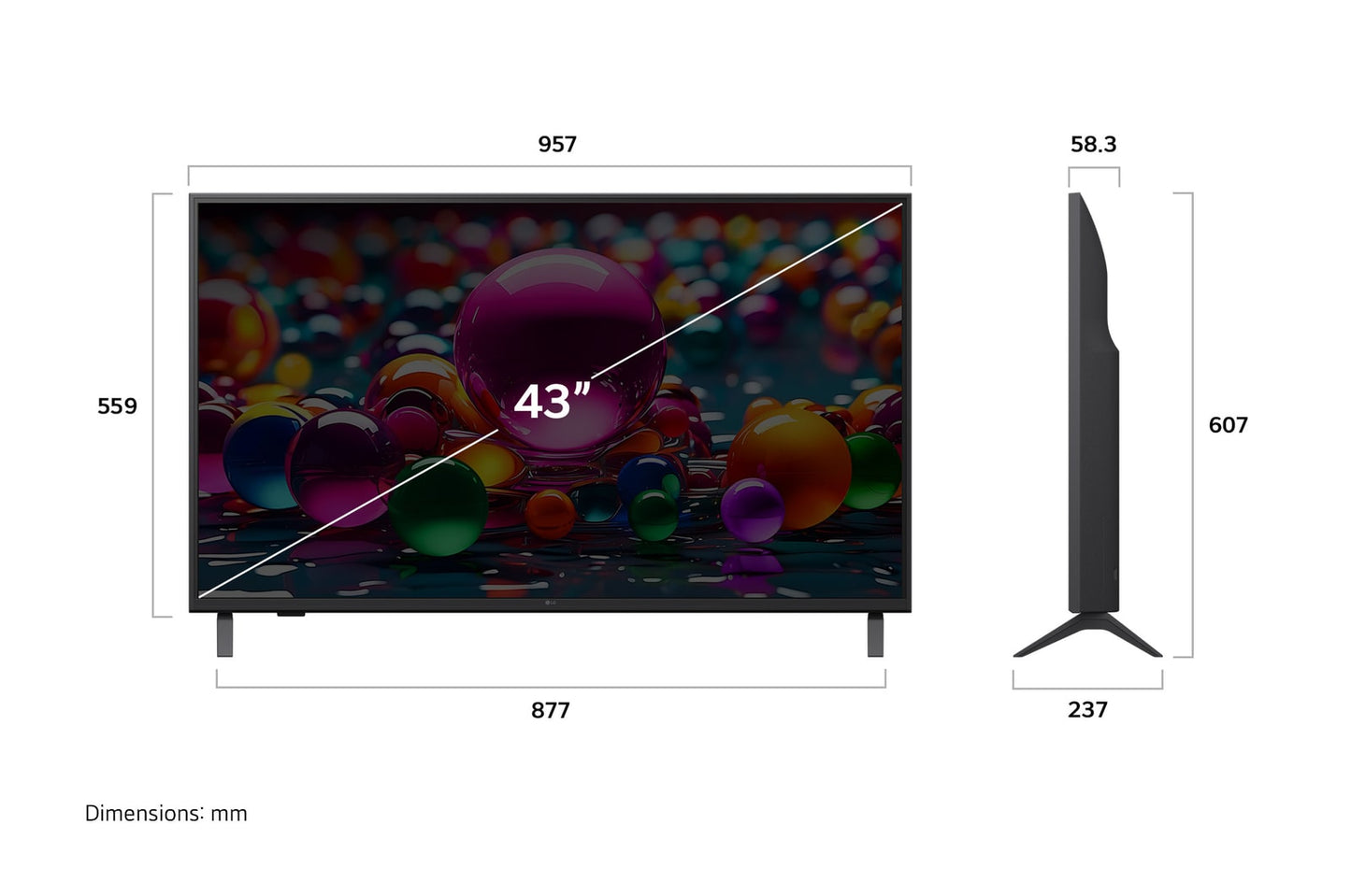 Television LG de 43 pulgadas UHD AI UA75 4K SMART TV 2025