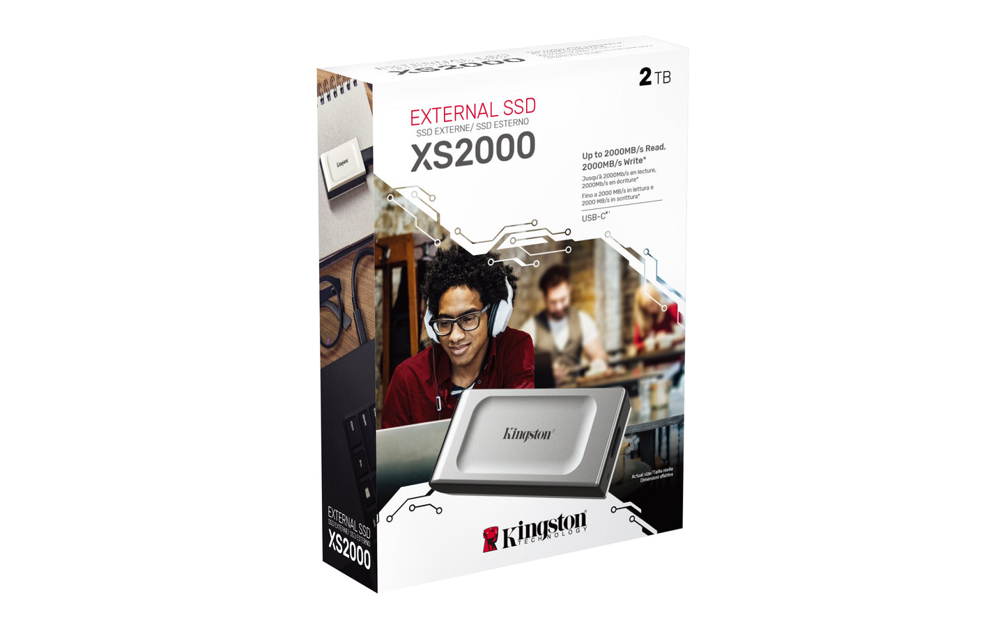 Unidad de Estado Sólido SSD Kingston XS2000 Externo 2TB Lectura/Escritura 2.000MB/seg