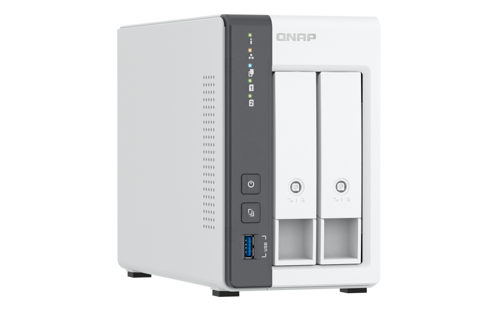Unidad Almacenamiento NAS QNAP CPU ARM Cortex A55 Quad Core 2.0GHz 4GB RAM RJ45 2.5GbE 2 Bahias 3.5 Linux Sin Discos