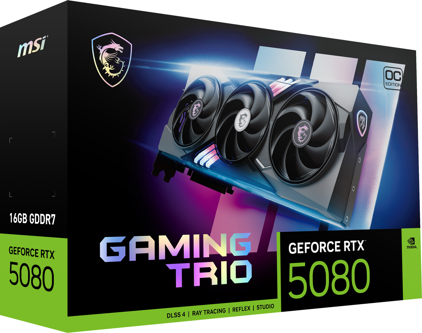 Tarjeta de Video MSI RTX 5080 NVIDIA GeForce GAMING TRIO OC 16GB 256-bit GDDR7 PCI Express x16 5.0