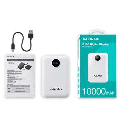 Power Bank Adata 10000mAh Digital PC10022 Blanco