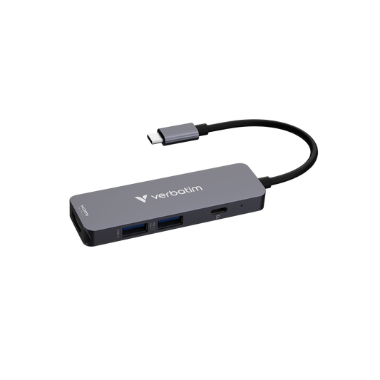 Hub Verbatim Multipuertos USB-C - 4 puertos 100W