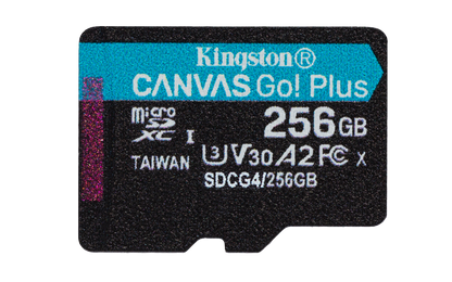 Memoria Micro SD Kingston Flash Canvas GO PLUS 256GB UHS-I CLASE 10 C/Adaptador
