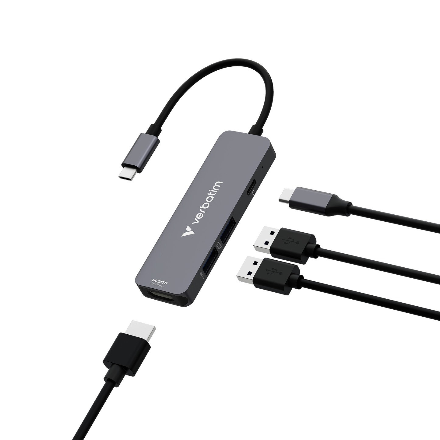Hub Verbatim Multipuertos USB-C - 4 puertos 100W
