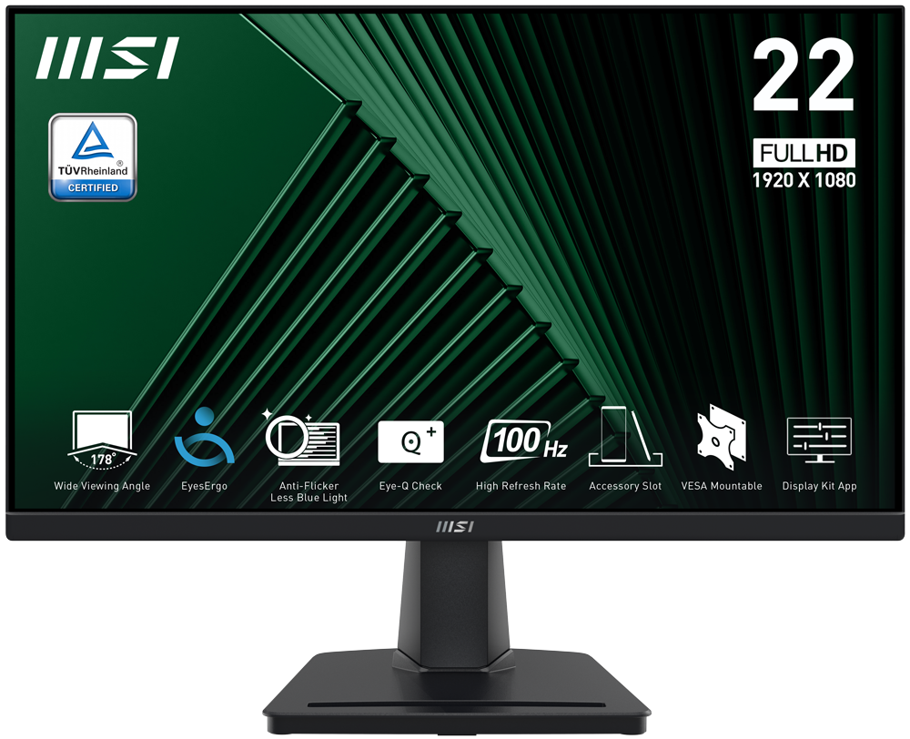 Monitor MSI PRO MP225V 21.4 " LED 1920x1080 Full HD 100Hz HDMI Negro