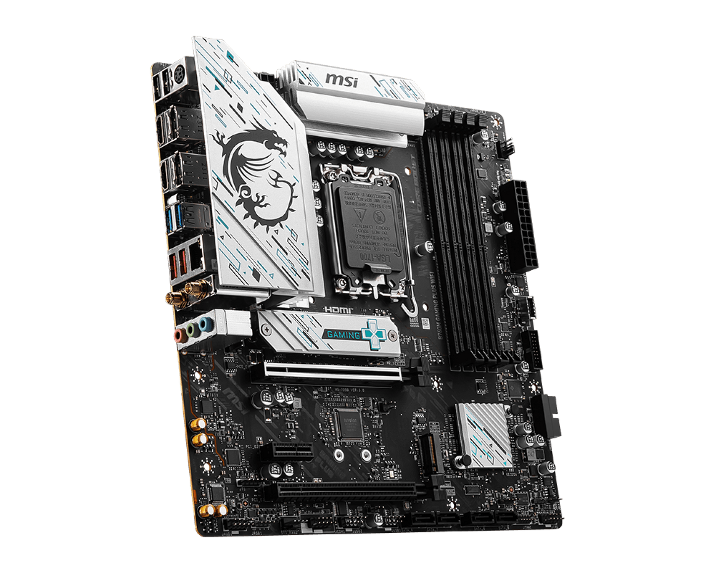 TARJETA MADRE MSI B760M GAMING PLUS WIFI SOCKET 1700 4 DDR5 6800  2HDMI 2 DP 2 M.2 MICRO ATX