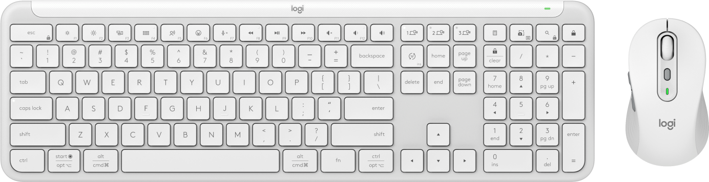 Kit Teclado y Mouse Logitech MK950 Inalambrico off white