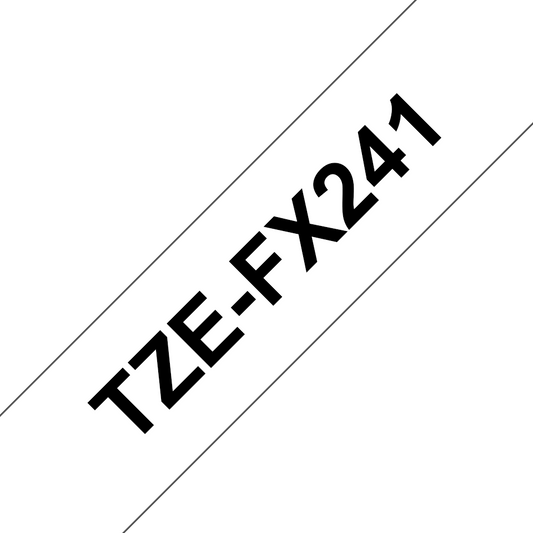 Cinta Brother TZEFX241 Negro sobre Blanco Flexible 3/4