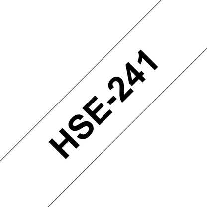 Cinta Brother HSE241 Termorretráctil Texto Negro Sobre Fondo Blanco 17.7mmx1.5m
