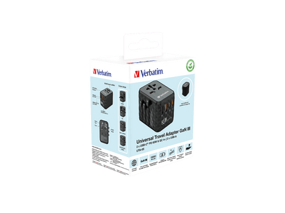 Adaptador Verbatim Universal de viaje UTA-05 GaN III 65 W