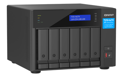 Unidad NAS QNAP TVS-h674 de 6 Bahias Intel Core i5 12400 hasta 4.4 GHz 32GB DDR4 2.5 GbE No incluye Discos