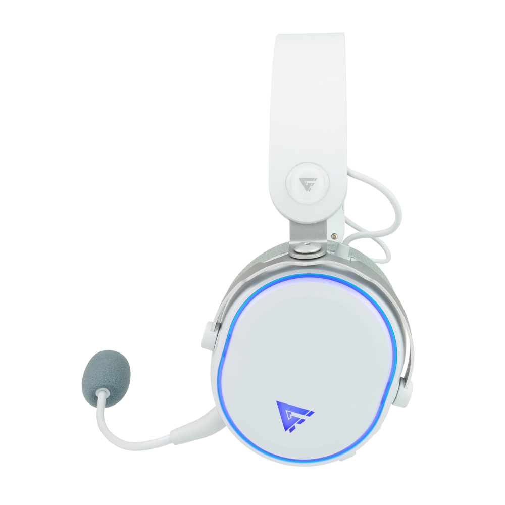 Diadema Game Factor HSB600 Gaming Inalámbrica RGB Triple Conectividad Micrófono Removible Surround 7.1 Color Blanco