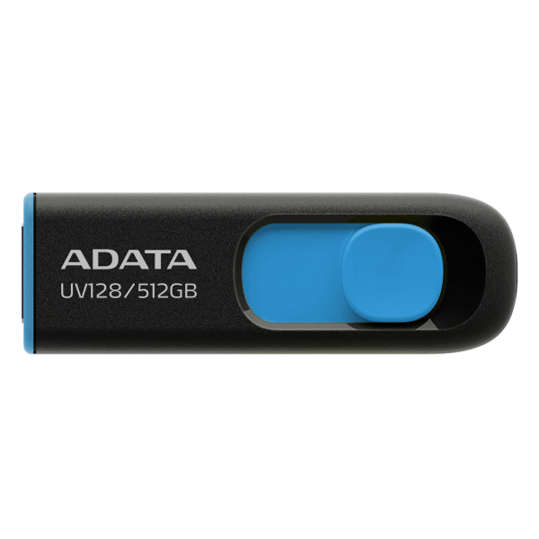 Memoria Adata USB 512GB UV128 3.2 Negro con Azul