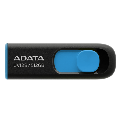 Memoria Adata USB 512GB UV128 3.2 Negro con Azul