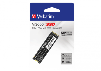 Unidad de Estado Sólido SSD Interno Verbatim Vi7000 PCIe NVMe M.2 2280 de 512GB Lectura 3100/2100 MB/s