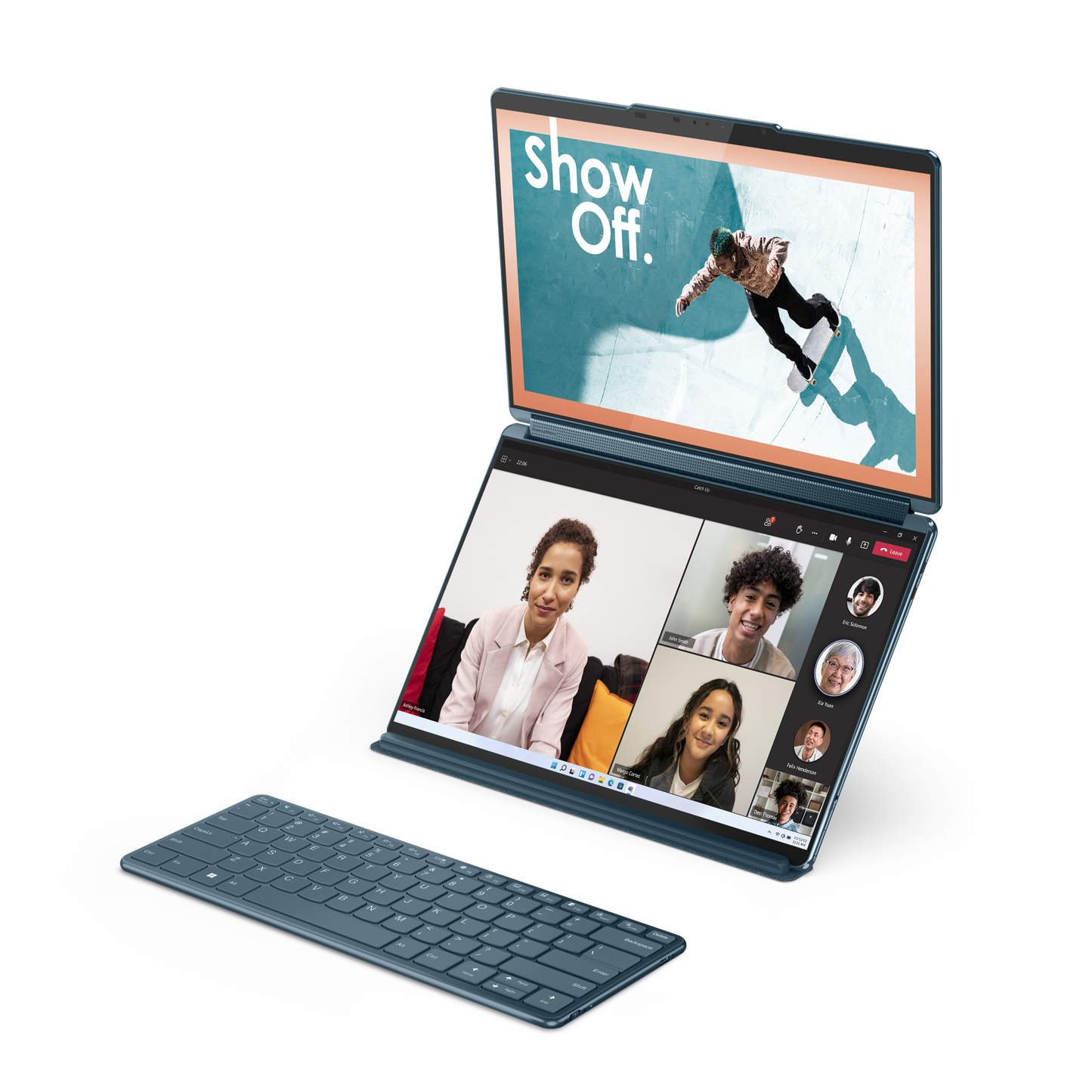 Laptop Lenovo Idea Yoga Book 9 13IRU8 13.3 Touch 2.8K Intel Core i7-1355U 1.70GHz 16GB 1TB SSD Windows 11 Home 64-bit Esp Turquesa