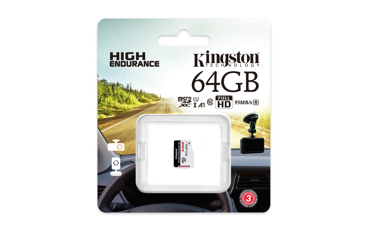 Memoria MicroSD Kingston High-Endurance 64 GB 95R/45W C10 A1 UHS-I