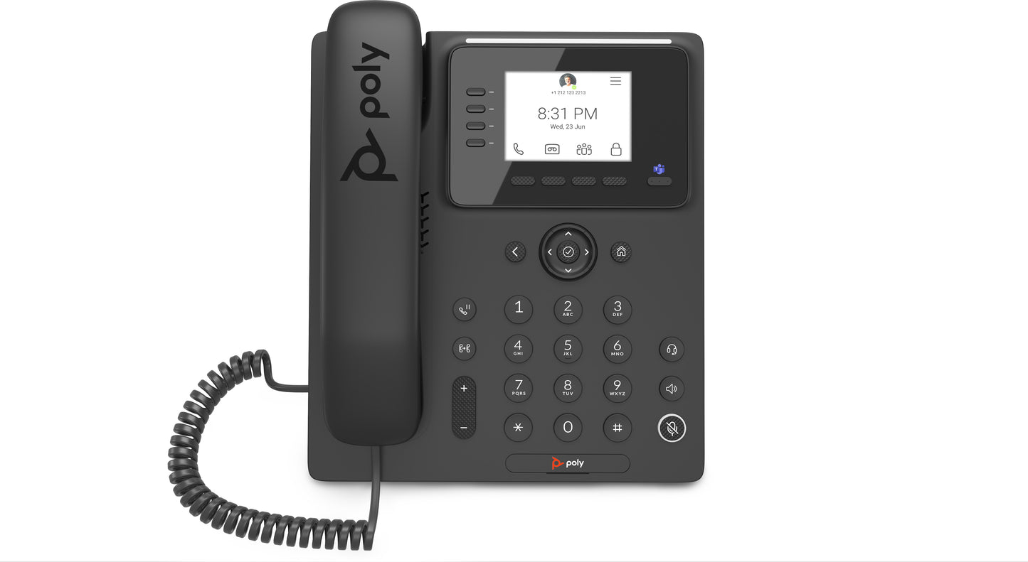Poly Telefono IP multimedia empresarial CCX 350 para Microsoft Teams y compatible con PoE