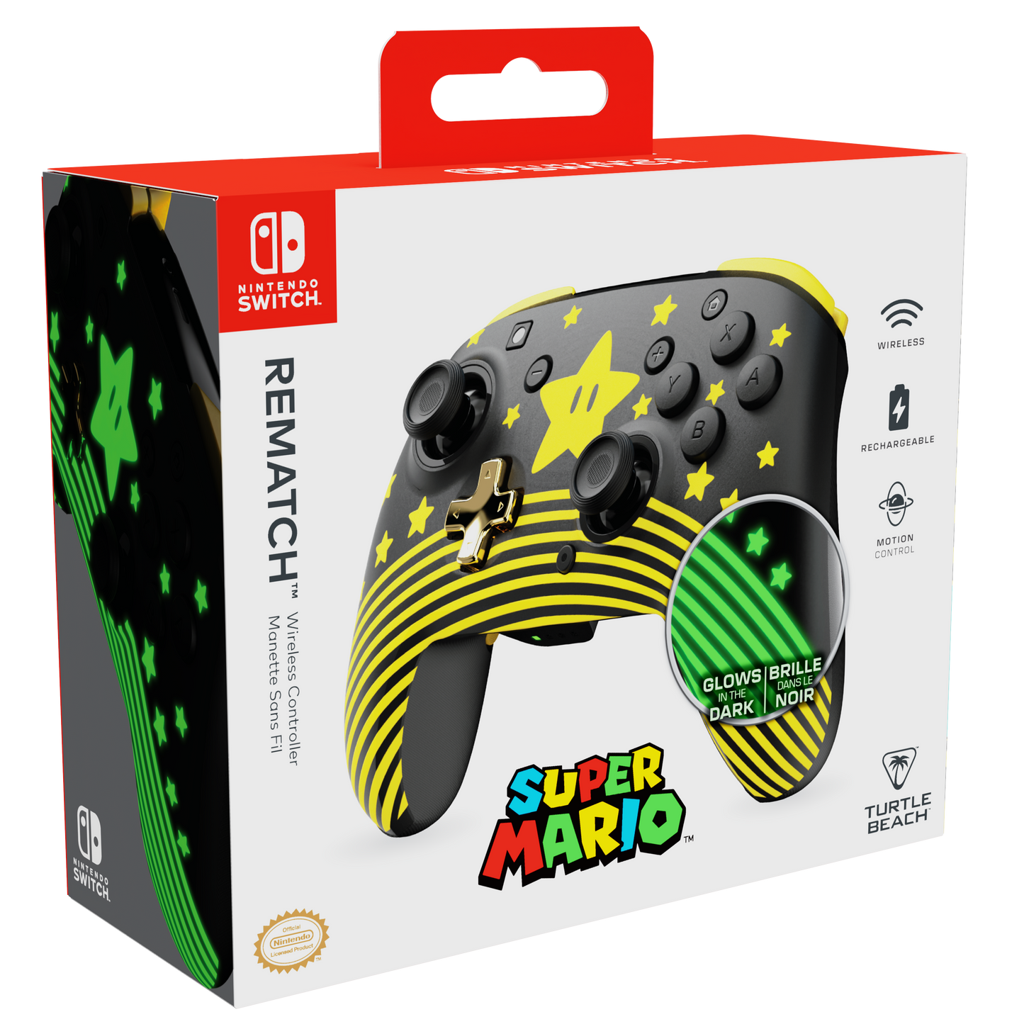 Control de juego inalambrico Turtle Beach Rematch  Estrella de Super Mario para Nintendo Switch