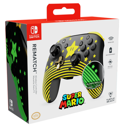 Control de juego inalambrico Turtle Beach Rematch  Estrella de Super Mario para Nintendo Switch