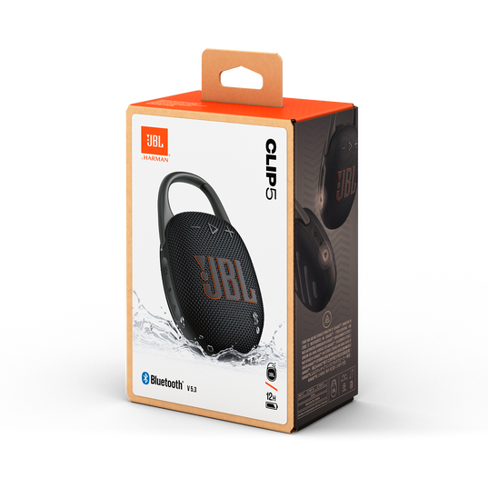 Altavoz JBL Clip 5 inalámbrico portátil resistente al agua color Negro
