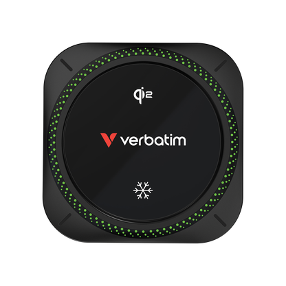 Cargador Inalambrico Verbatim Magnetico tipo C con ventilador de enfriamiento e iluminación RGB - Qi2