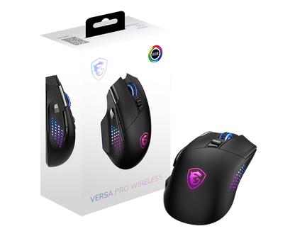 Mouse Inalámbrico Gamer MSI Versa Pro Wireless 26000 dpi RF Wireless/Bluetooth/USB-C Negro