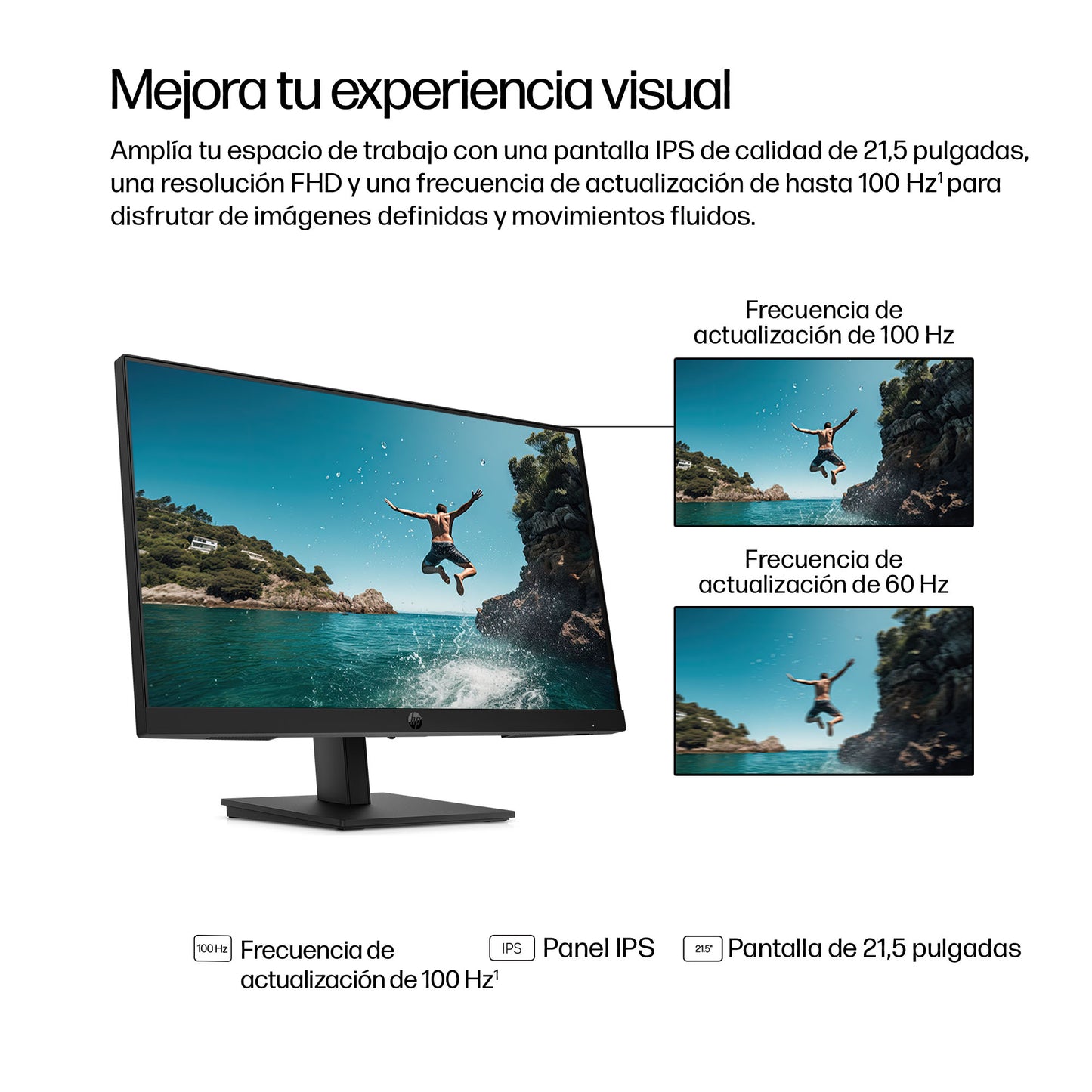 Monitor Full HD HP 3 Pro de 21.5" 322 ph 100 Hz 72 NTSC IPS LCD