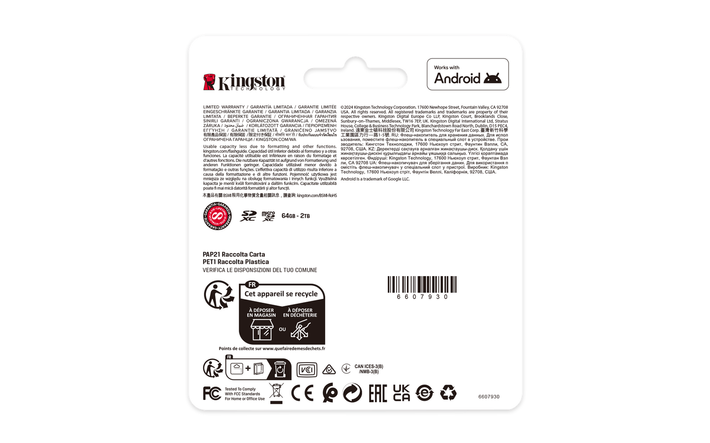 Memoria Micro SDXC Kingston Flash Canvas Select Plus 64GB SD UHS-I Clase 10