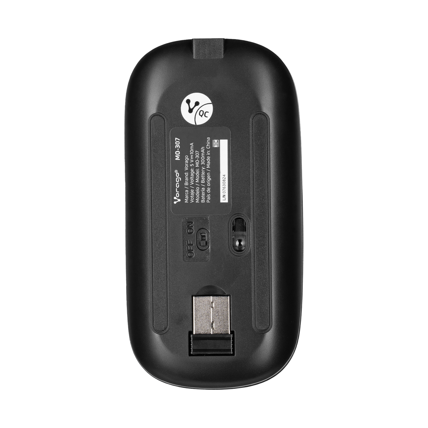 MOUSE VORAGO MO-307 INALAMBRICO HASTA 1600 DPI RECARGABLE NEGRO RGB